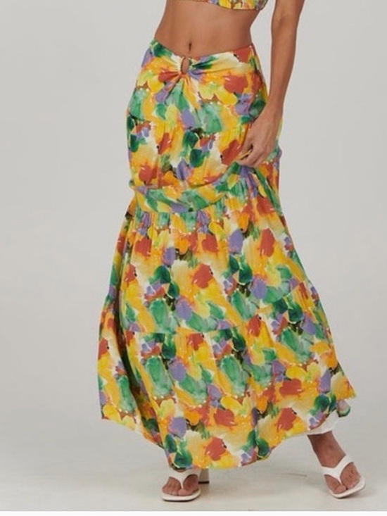 Charlie Holiday Dresses & Skirts - 🔥Charlie Holiday Yellow Multi Floral Maxi Skirt🔥
